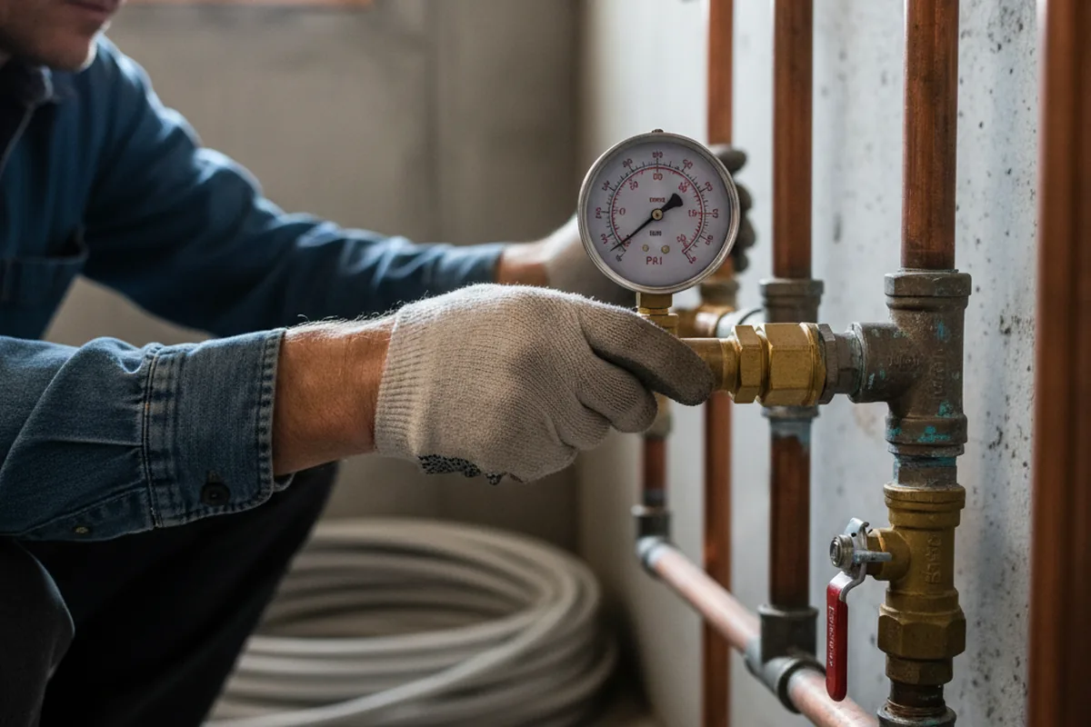 Pressure testing a repaired line during Water Line Repair in Oracle
